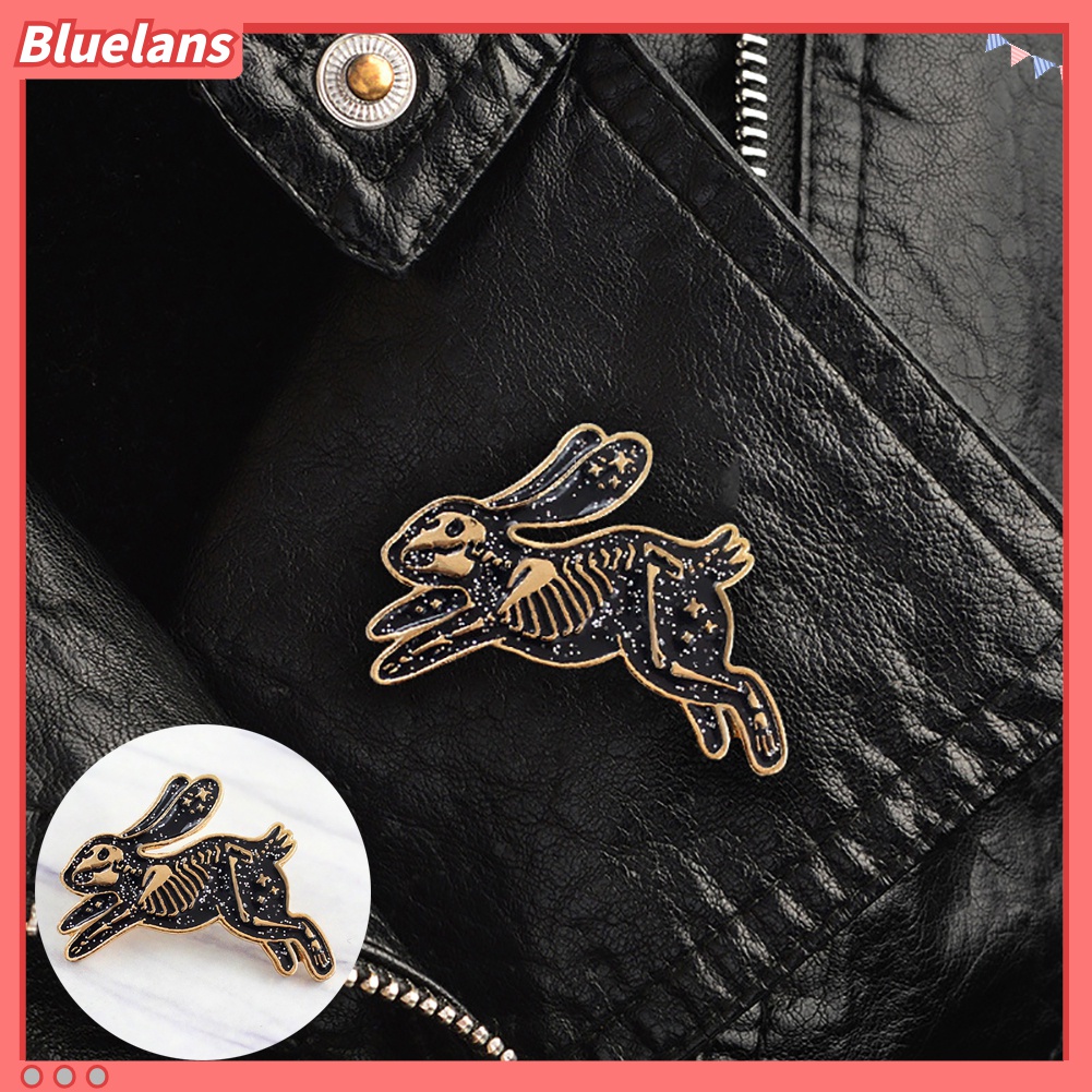 Bros Pin Kerah Denim Bentuk Kelinci Untuk Unisex