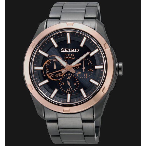 Seiko Criteria SNE262P1 Solar Black IP Bracelet | Jam Pria SNE262