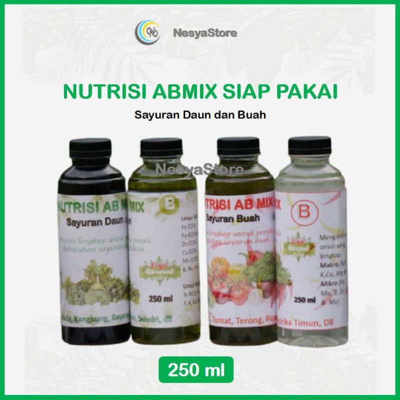 Nutrisi AB MIX ABMIX Sayur Daun dan Sayur Buah 250 ml Cair Siap Pakai