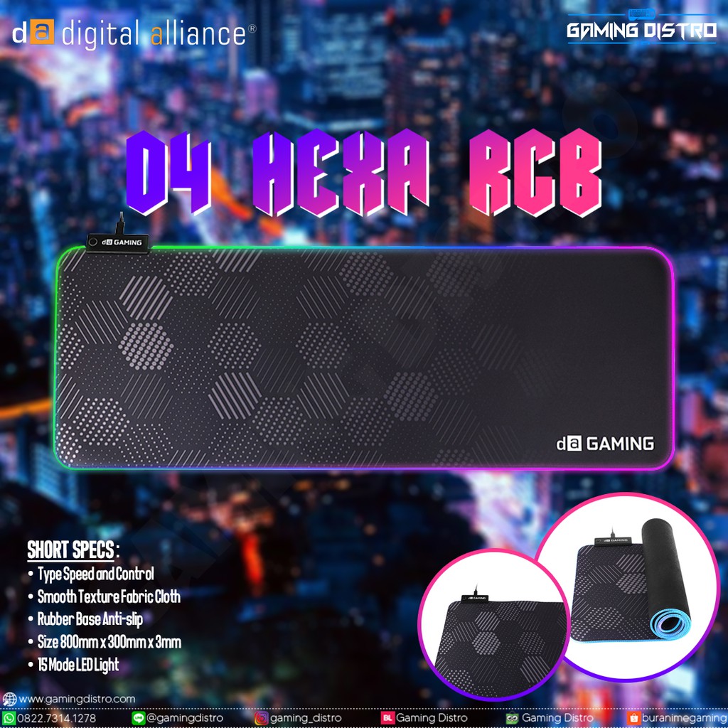 Mousepad Digital Alliance HEXA RGB XL - Digital Alliance HEXA RGB XL
