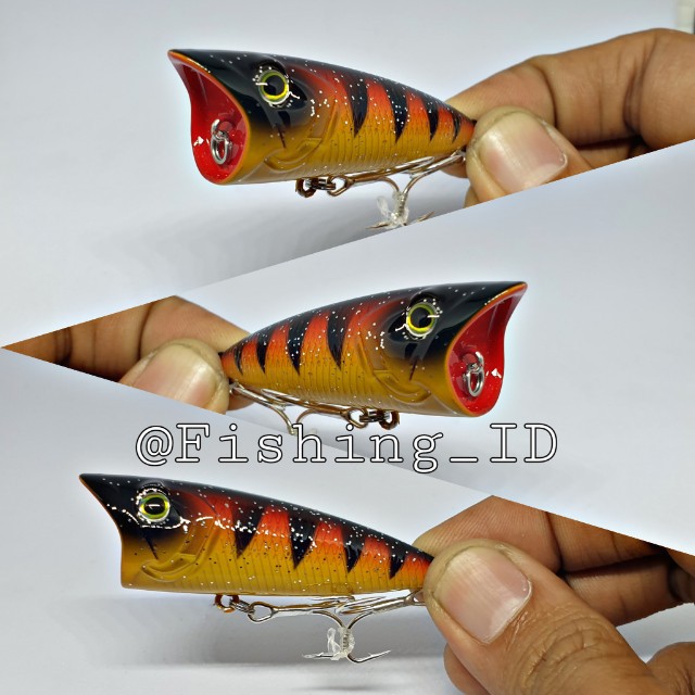 New 2020 exodus popzilla 60f color fire tiger ultralight lure