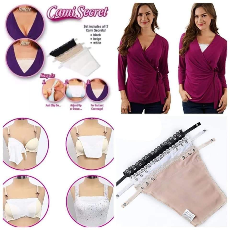 Cami secret cover kain kemben penutup bra lipatan payudara wanita lingerie sexy lace hot shapers