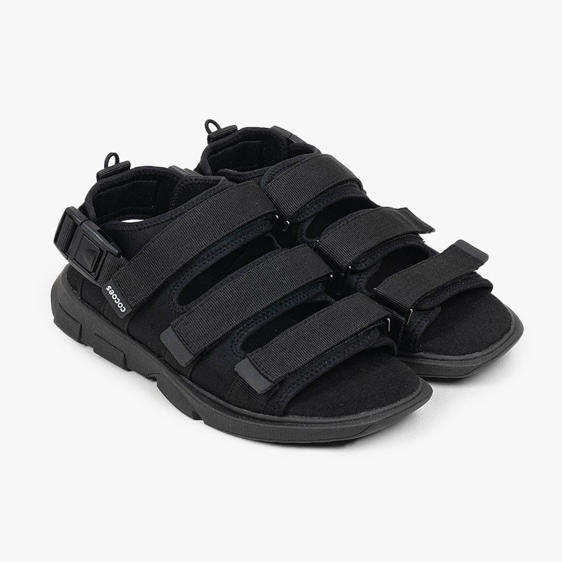 Sandal Gunung & Traveling Unisex Tali Bisa Dilepas - Cocoes Gueno All Colors-Full Black