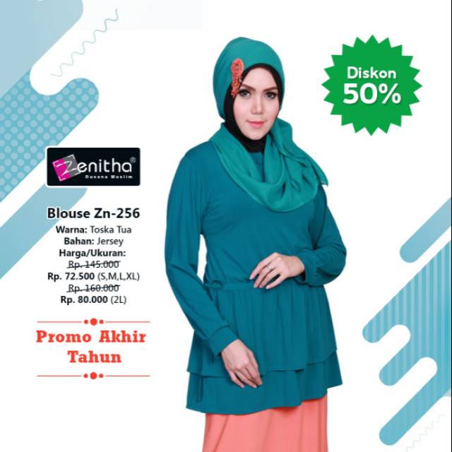 Blouse zenitha tosca tua bahan zersey