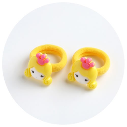 LRC Ikat Rambut Sweet Yellow Shape Decorated Pure Color Hair Band (2pcs)