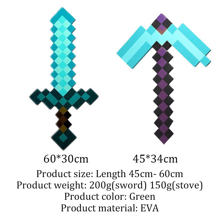 Toy Mainan Pedang Minecraft sword bahan eva mine craft Creeper Diamond Pickaxe Untuk Hadiah Ulang Anak