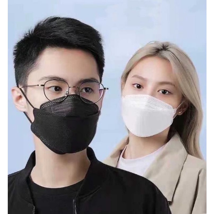 Masker KF94 Hitam Putih Ecer KF94 mask 4-layer non-woven protective filter 3D Korean mask