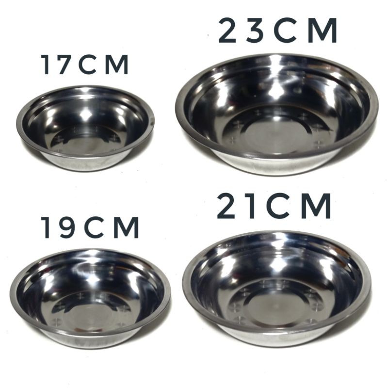 Mangkuk stainless / mangkok / kobokan ukuran kecil-besar