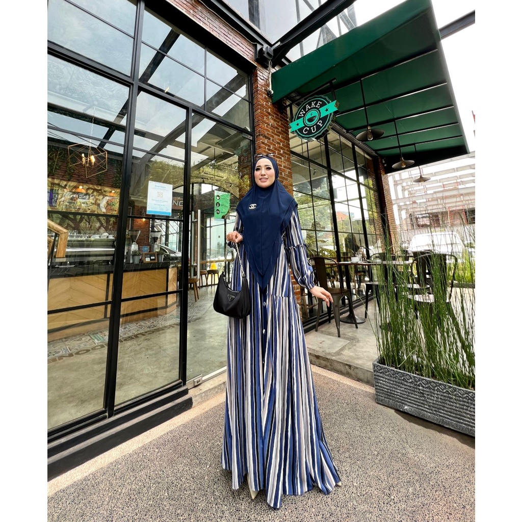 Zahira1808 Aalifa 14 Syari Bahan Ceruty Baby Doll Gamis Muslim Syari Ibu Dress Hijab Muslimah Atasan Wanita ori GlZ-7