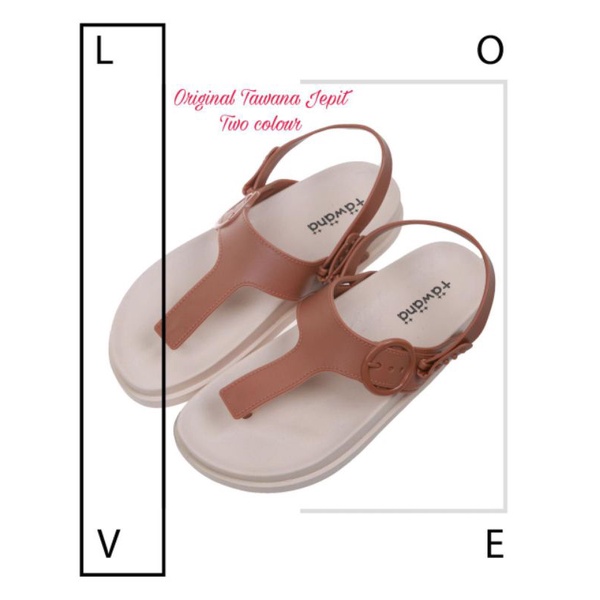 Sandal Original Tawana Jepit Two colour Logo Tawana Import High Quality