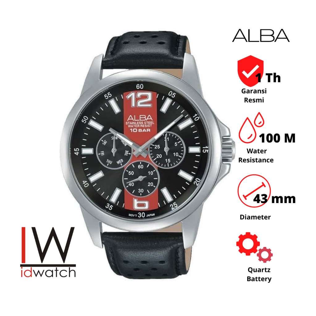 Alba Man AP6479X1 Jam Tangan Pria Original AP6479 Strap Kulit Leather Cowok