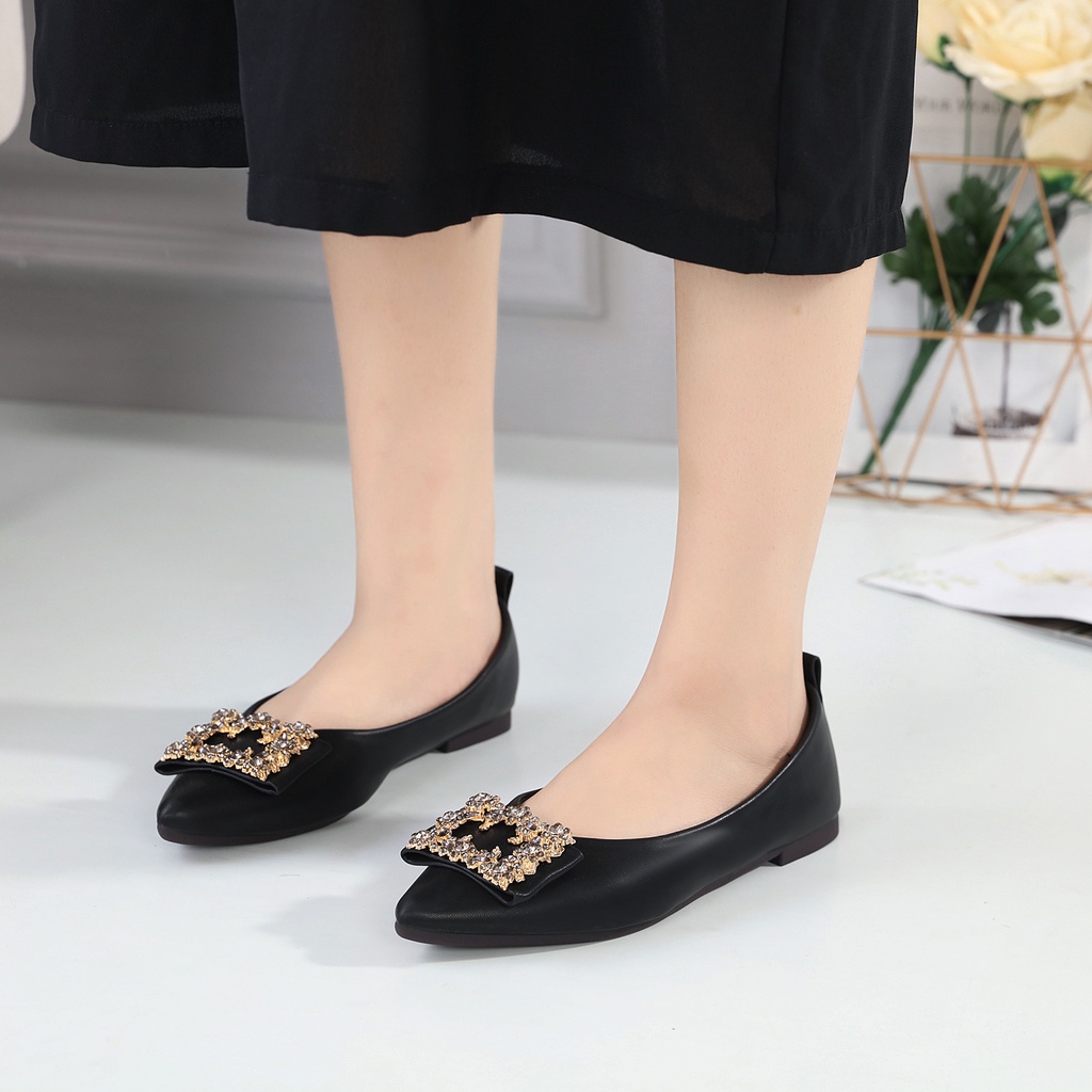 GSW SEPATU WANITA KERJA FLATSHOES Import / Flatshoes Wanita import PremIum ( B382-1 ) Sepatu Flat Wanita