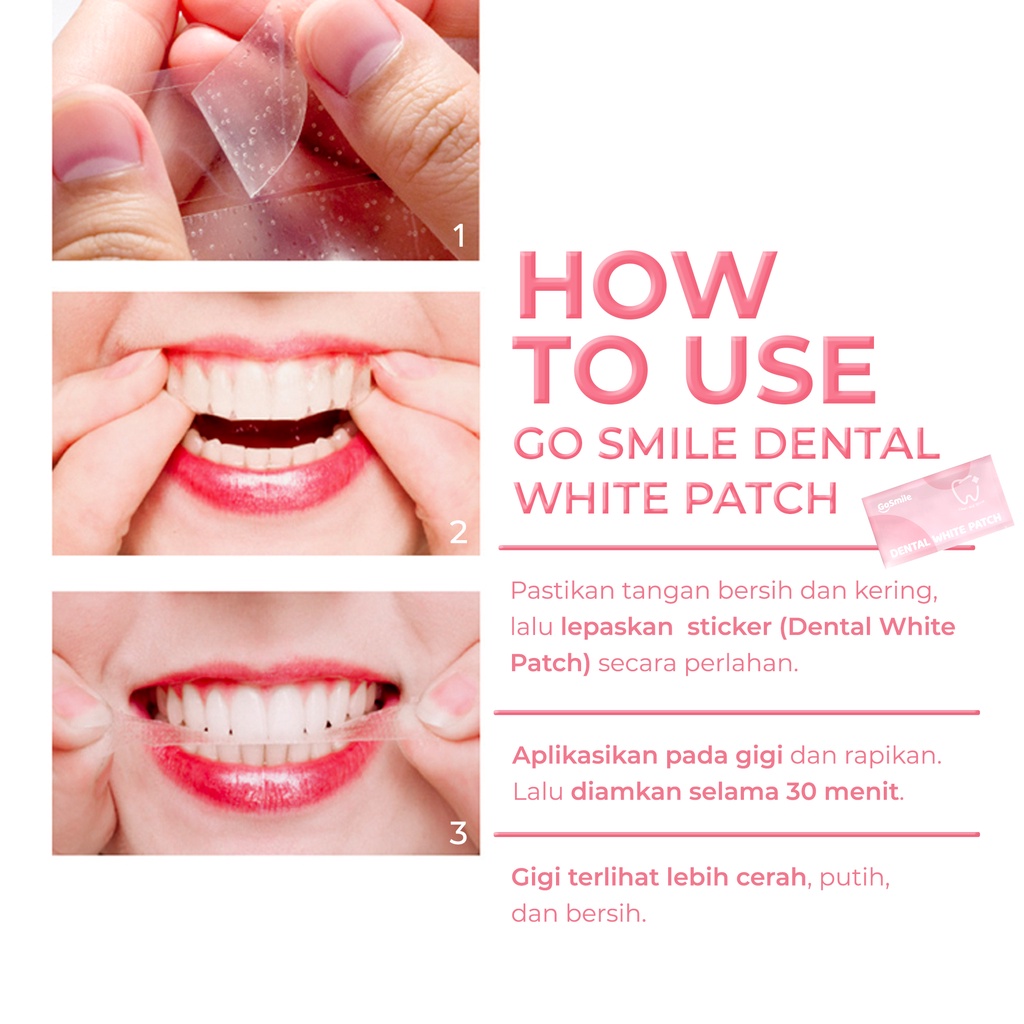 Go Smile Dental White Patch - Untuk Memutihkan Gigi seperti Bleaching dengan Glycerin Menthol dan PVP [BPOM]