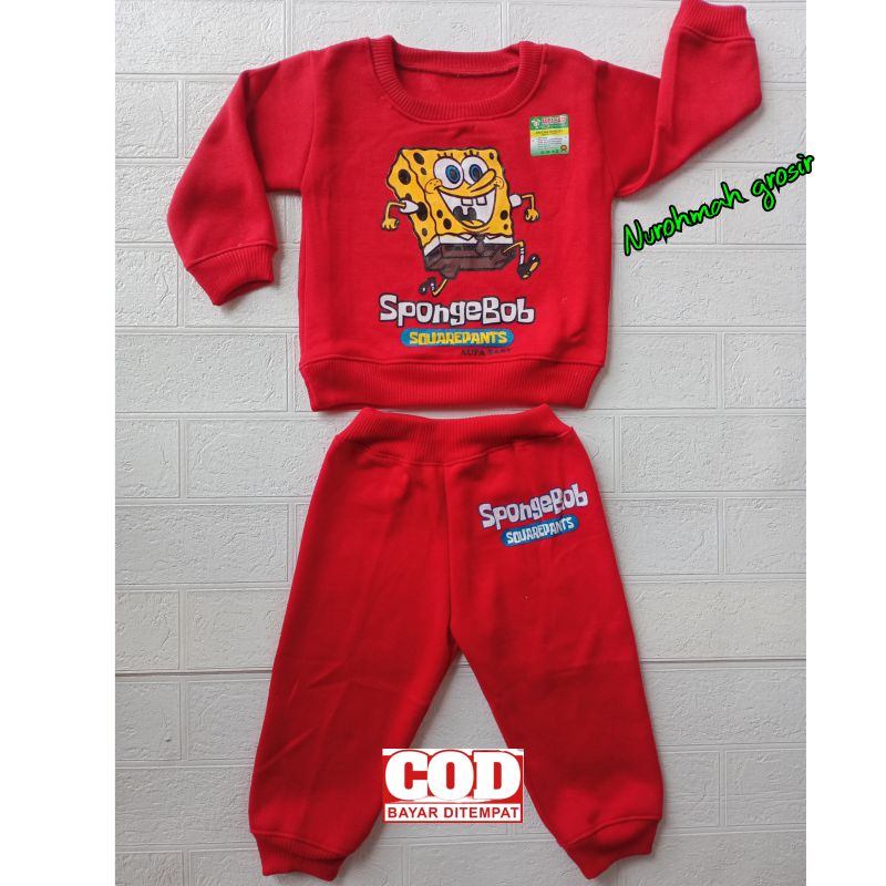 Jaket Bayi / Sweater bayi Panjang/ Stelan Bayi motif SPONGEBOB