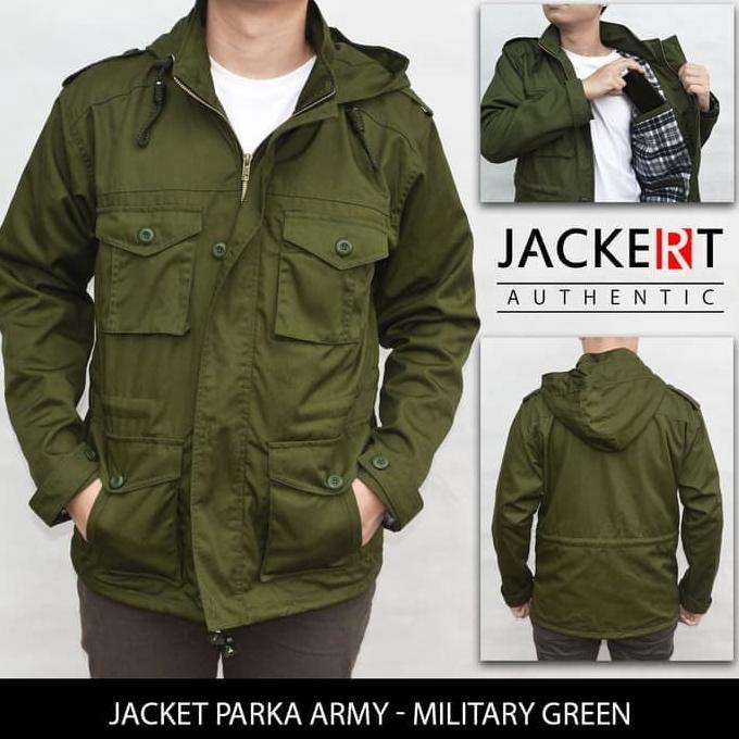 Jaket Parka Pria Wanita / Jaket Motor Jaket Parka Army Military Green