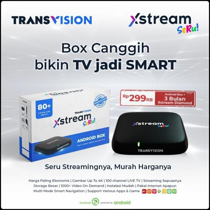 Android Tv MNC Play Box - Transvision Xstream Free chanel Premium