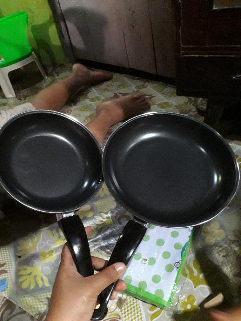 Fry Pan Set Hitam / Teflon Frypan Set 2 Pcs Anti Lengket Maspion