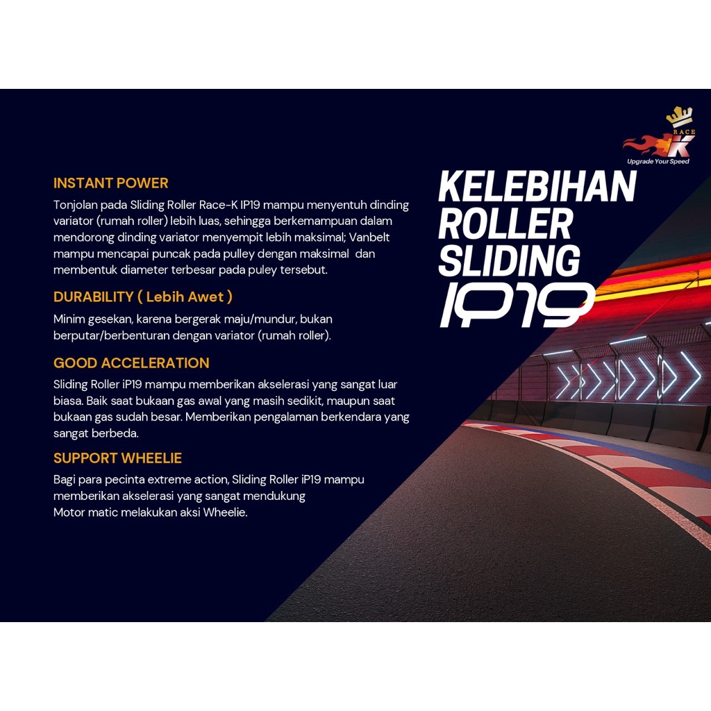 Sliding Roller Racing Beat Vario Scoopy Spacy Fi ESP POP 110 Race K IP19 1814 08gr 09gr 10gr 11gr