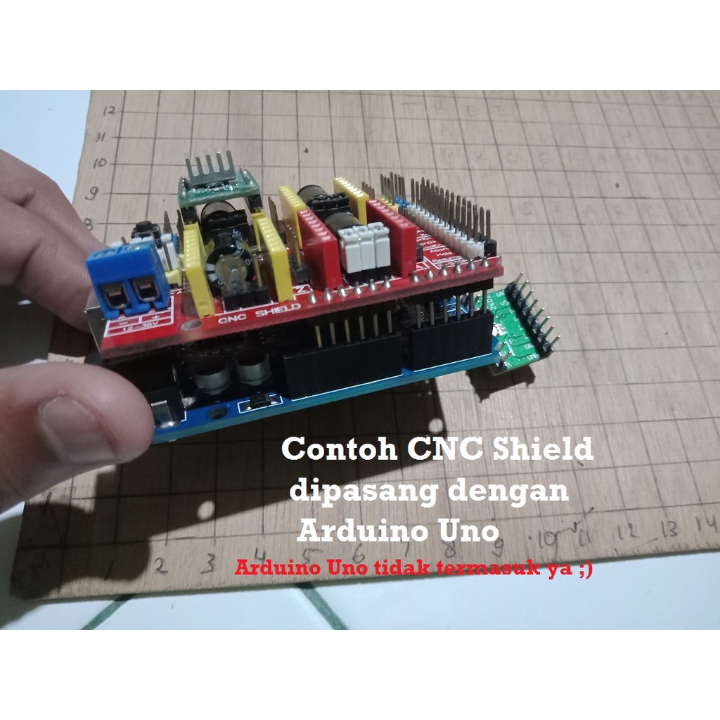 [HAEBOT] CNC Shield V3 4 Slot Motor Driver Arduinoo Uno RepRap 4 Driver Motor A4988 Mesin Controller Stepper GRBL Module 3 Axis Router Drawing DRV8825 CNC Set Paket