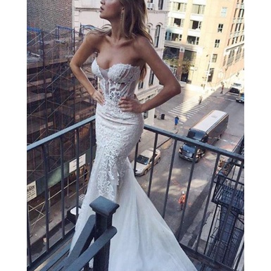 GAUN PENGANTIN RENDA PUTIH PUTRI  DUYUNG  WANITA MERMAID GOWN  GAUN PENGANTIN MANIS  PUTRI  PRINCESS