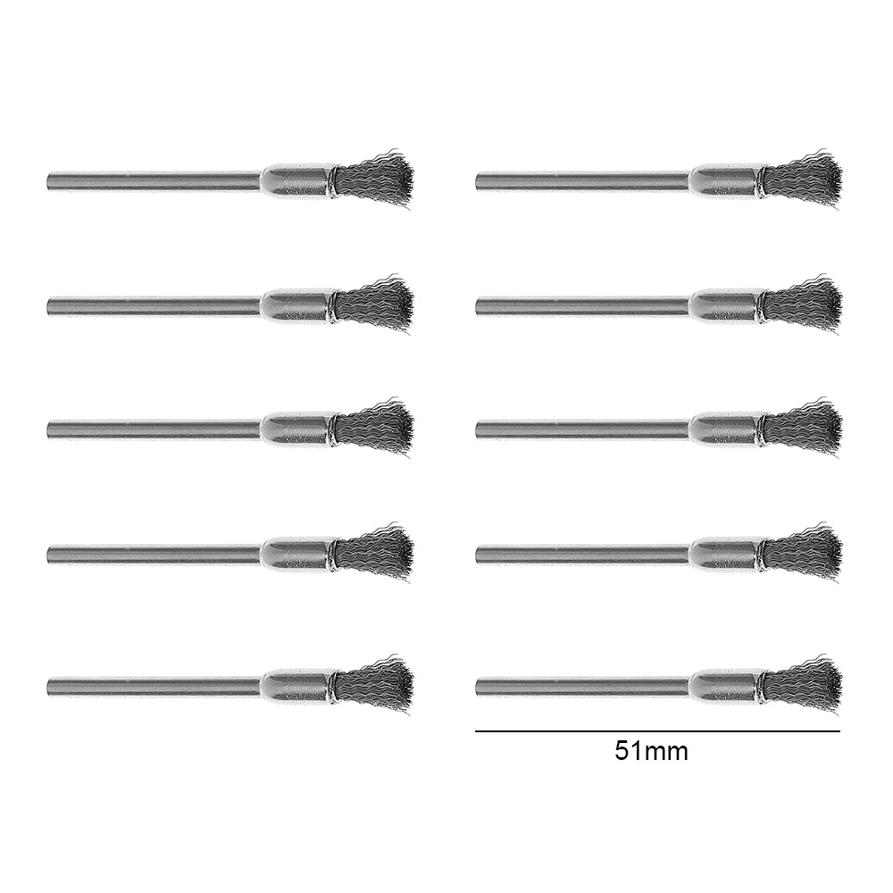 10pcs Sikat Kawat Baja Poles Mini