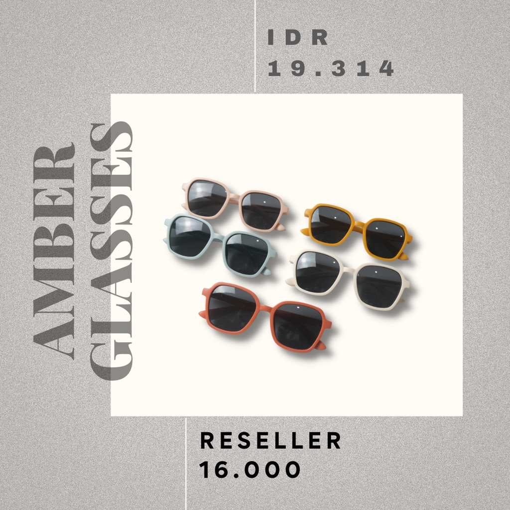 AMBER GLASSES - Promo 10.10 Kacamata Anak Retro Amber Kotak Bingkai Besar Cewek Cowok Laki Perempuan Matte Doff Import Premium Lucu Murah