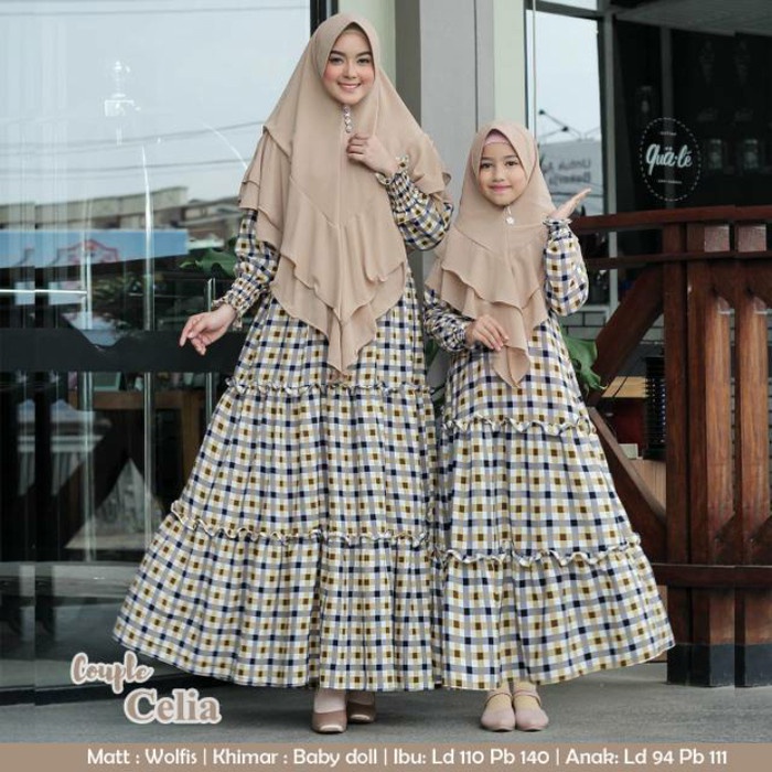 PREMIUM GAMIS COUPLE SYAR'I CELIA IBU DAN ANAK - BAJU MUSLIM