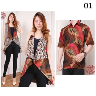 Denia Batik  couple 2in1 blazer  dan Kemeja pria M XL 