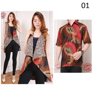 Denia Batik  couple 2in1 blazer  dan Kemeja pria  M XL 