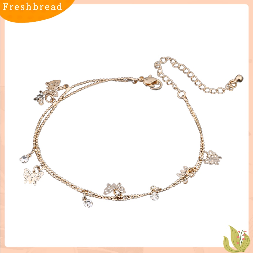 Terlaris Bracelets Butterfly Pendant All-Match Alloy Double-Layer Anklet for Office