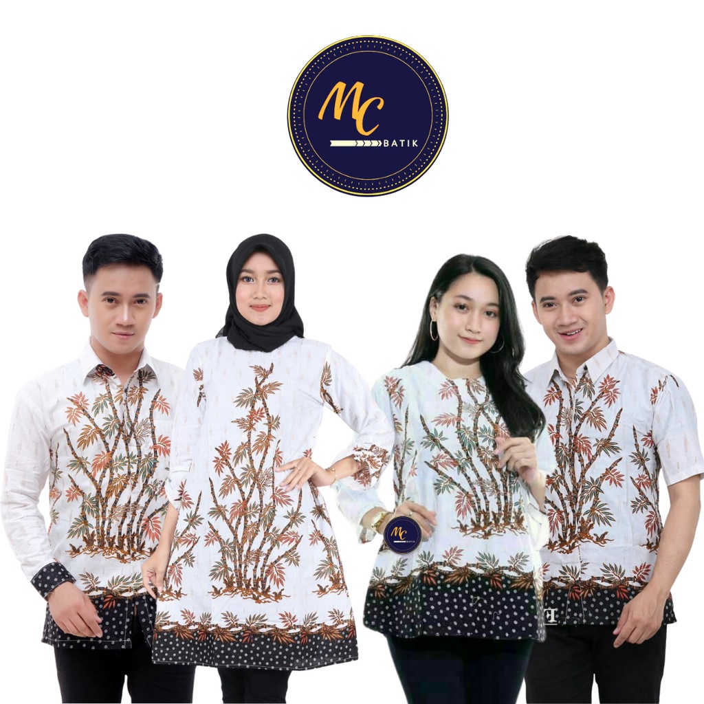 Baju Batik Couple | MC Batik Set Pakaian Batik Couple Modern Motif Bambu