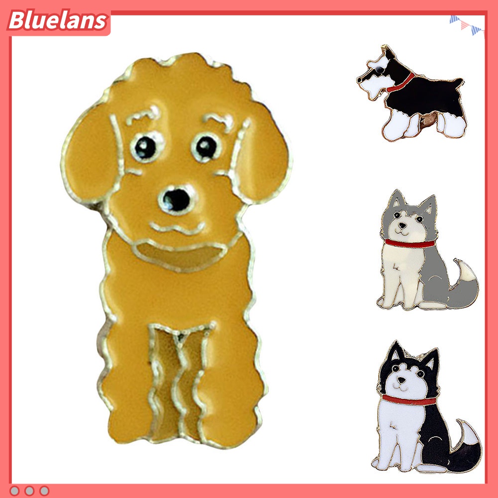 Bros Pin Enamel Bentuk Hewan Anjing Lucu Untuk Kerah Jaket Kemeja