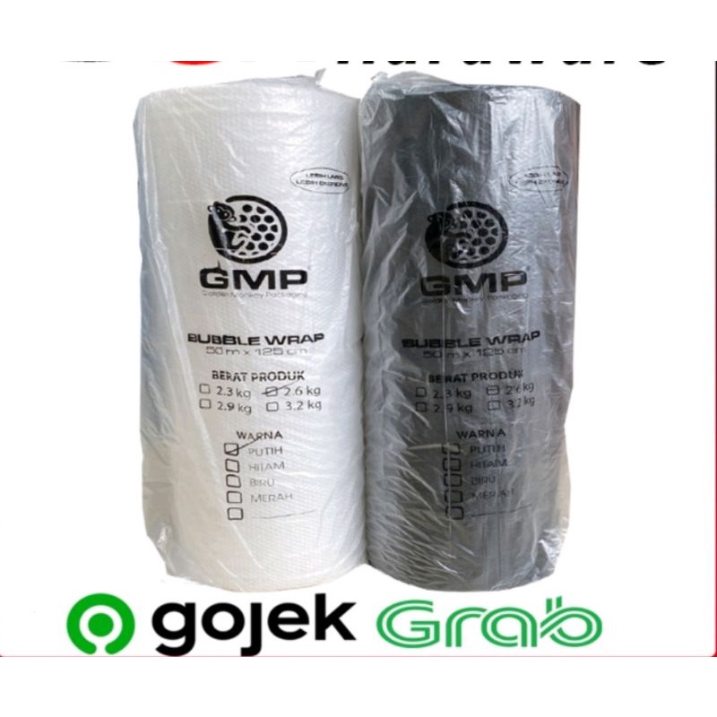 

Bubble wrap Rol 50 M x 125 CM 2.6 KG Buble Hitam Putih Transparan