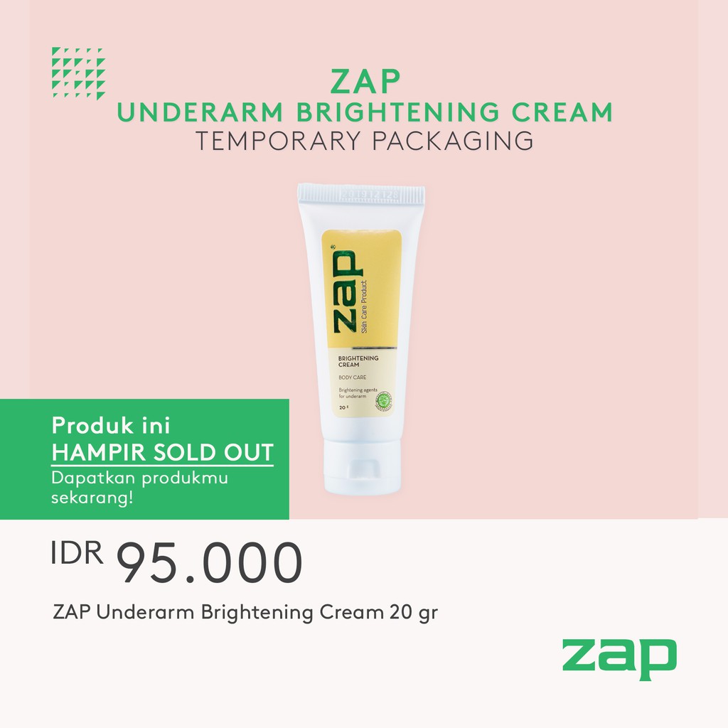 ZAP Underarm Brightening Cream 20 gr | Shopee Indonesia