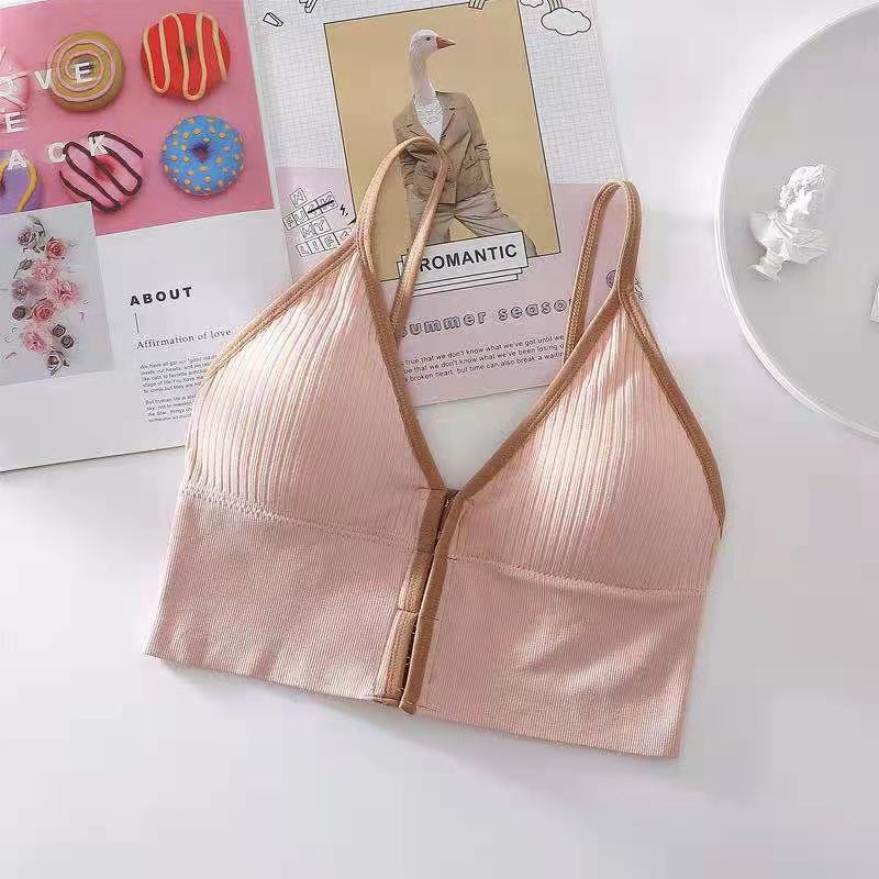 BRA FASHION TR47 OLAHRAGA PUSH UP WANITA TANPA KAWAT ELASTIS SEXY IMPORT-PINK