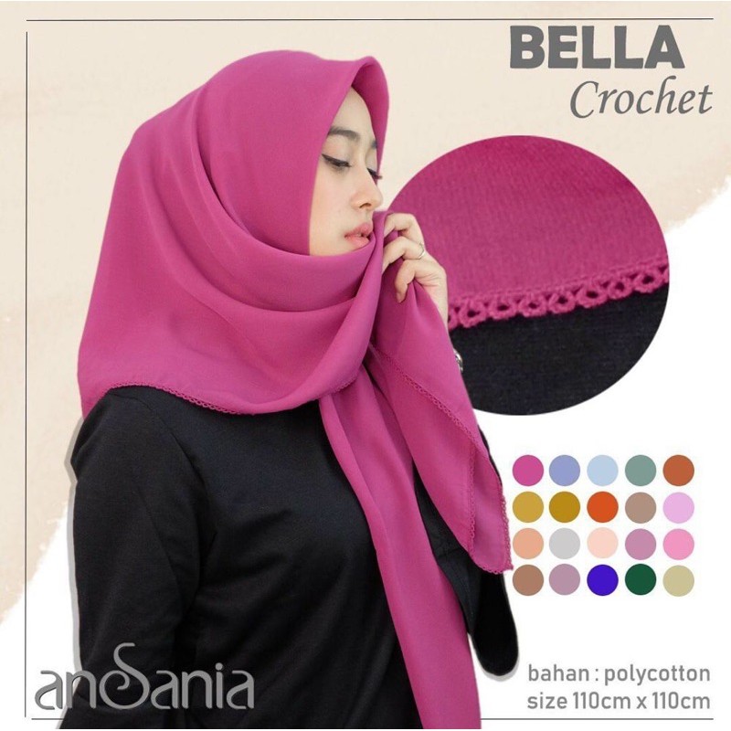 HIJAB JILBAB SEGIEMPAT BELLA CROCHET