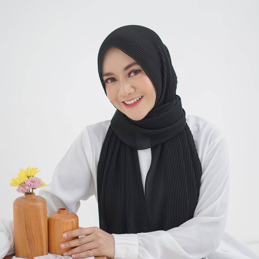 𝗖𝗮𝗿𝗲.𝗶𝗻 Pashmina Plisket Lidi Full Tanpa Garis Tengah 180x75 Ceruty Babydoll Premium QUALITY