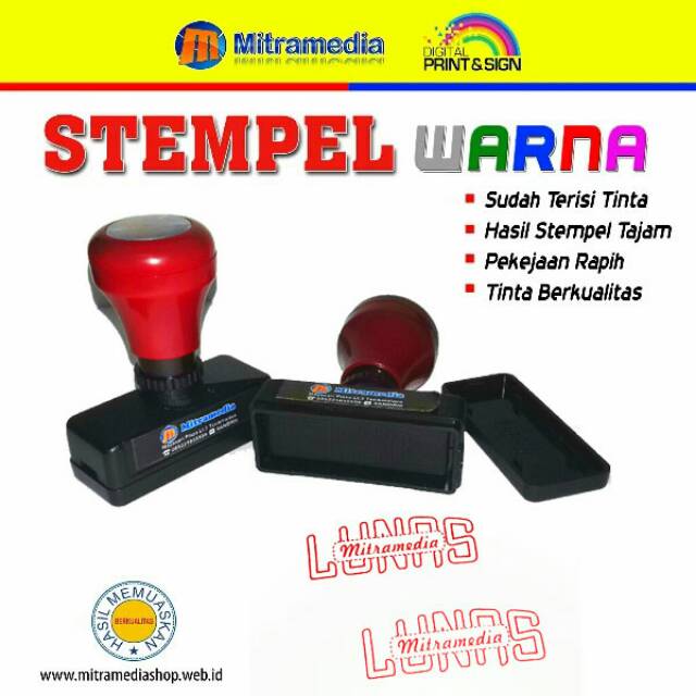 

Stempel Warna Lunas Persegi 22x43 mm