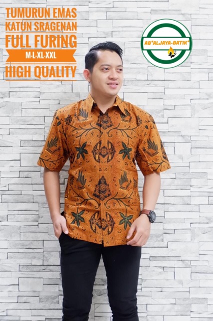 Kemeja Batik TUMURUN EMAS FULL FURING Katun Halus Ori Solo