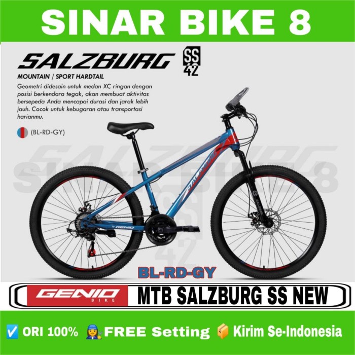 Sepeda Gunung Ukuran 24, 26 &amp; 27.5 Inch MTB GENIO SALZBRUG SS 42 24 Speed