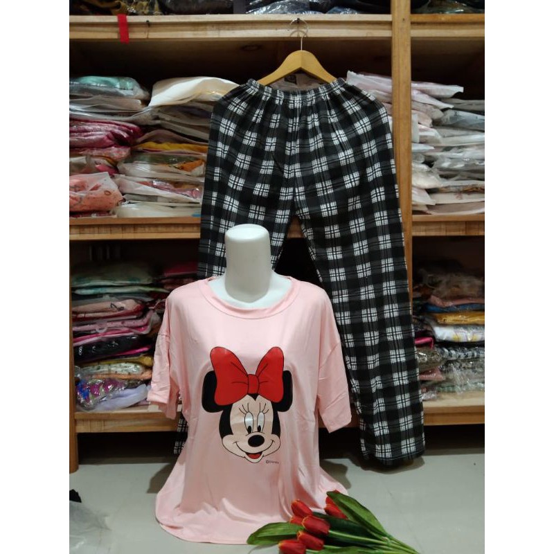 BAJU TIDUR CP IMPORT MICKEY PINK