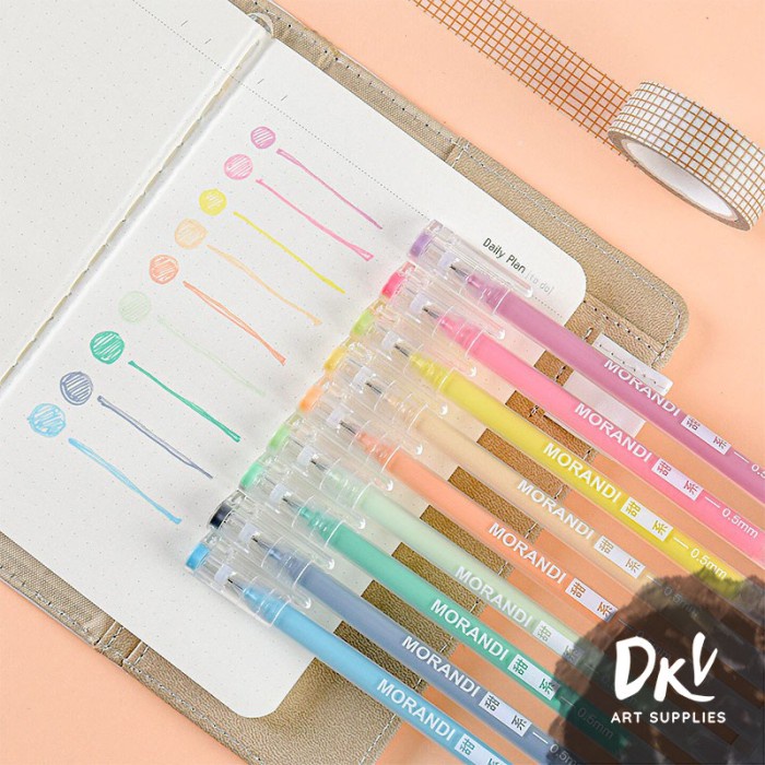 

Sale!!! Morandi Real Color Colors Gel Pen 9Pcs / 0.5Mm Set Bolpen Murah