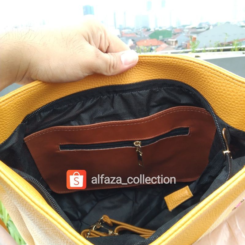 Tas Bahu Rumbai Bahan Kulit Jeruk