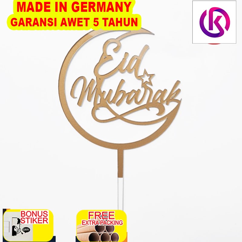 

Terlaris Cake Topper Akrilik - EID MUBARAK - B - Toper Kue Idul Fitri No Custom