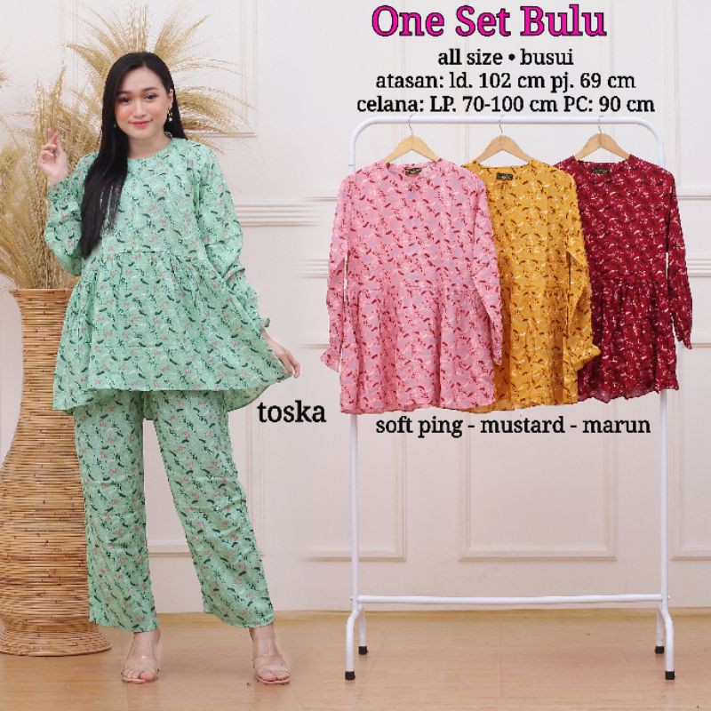 Pajamas termurah / baju tidur wanita / one set celana panjang