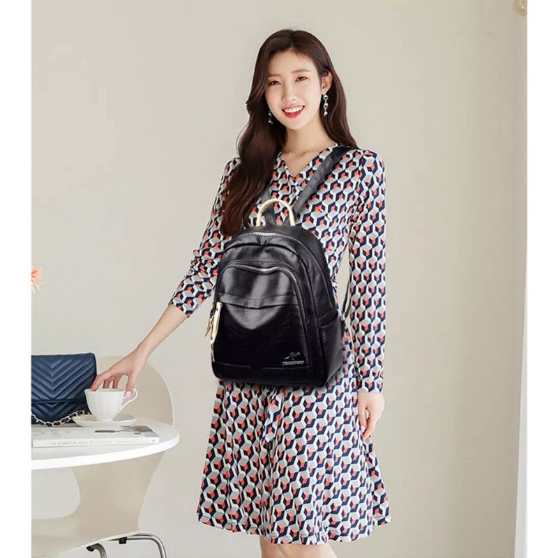 Tas Ransel Wanita kulit Murah Import Batam Kekinian Backpack Wanita Korea Style