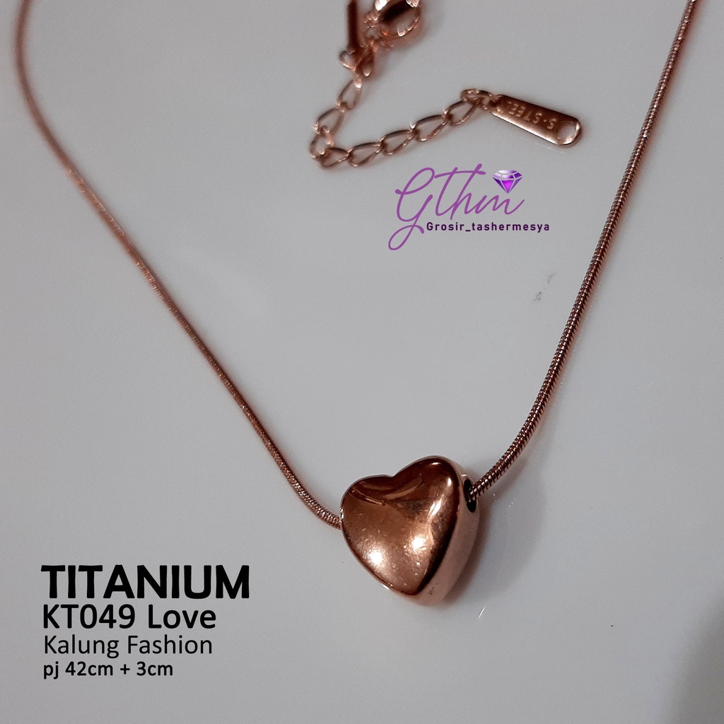 Kalung Titanium LOVE Rose Stainless Steel KT049 GTHM