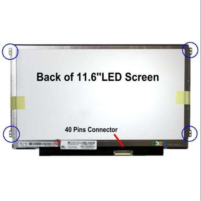 LED Panel Screen 11.6 Slim 40 pin Kiri Kanan