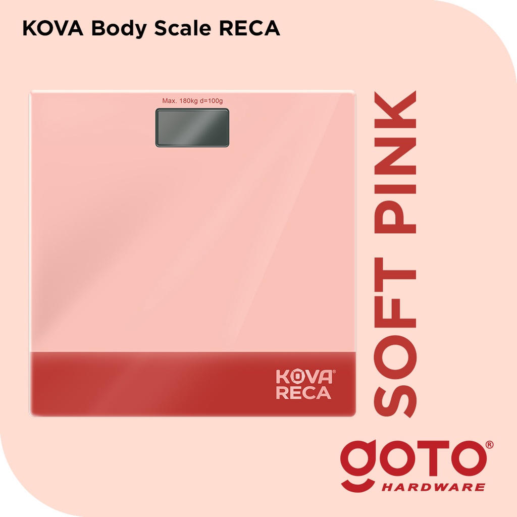 kova reca body scale timbangan badan kaca digital 180 kg charge usb