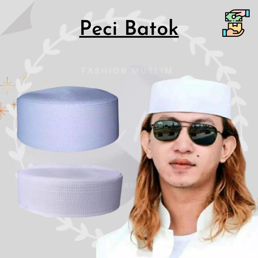 Peci Batok Pendek 7 Cm Songkok Putih Kopiah Haji Kopyah Polos